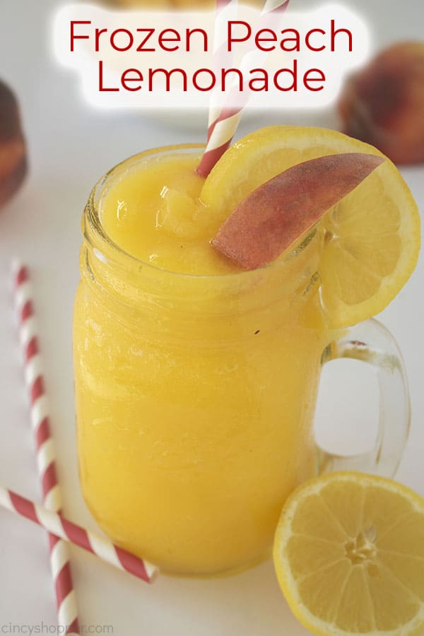 Text on image Frozen Peach Lemonade