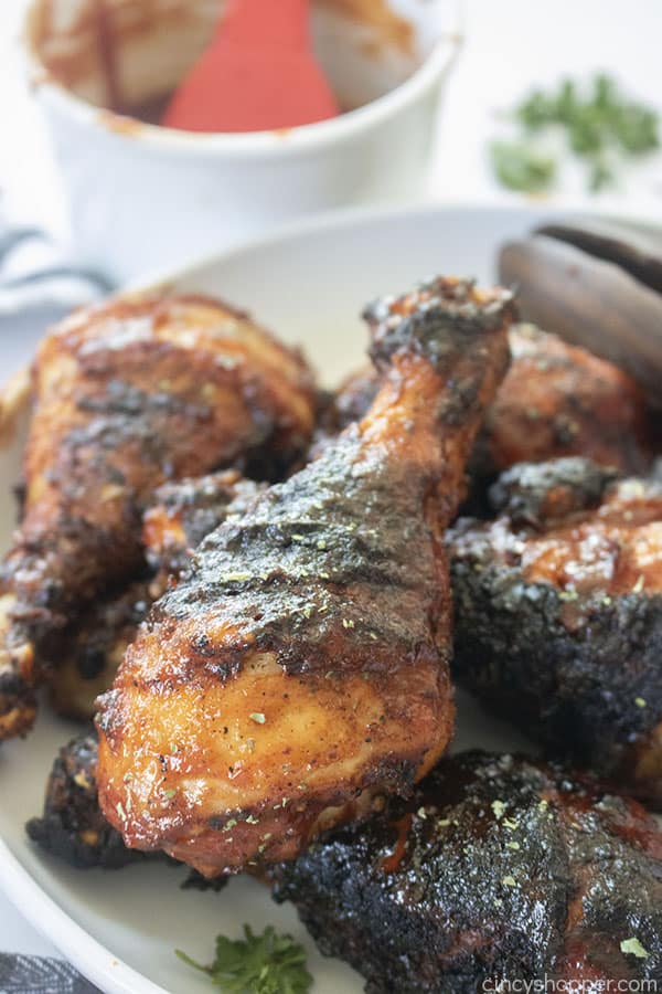 Grilled BBQ Chicken Drumsticks on a plate