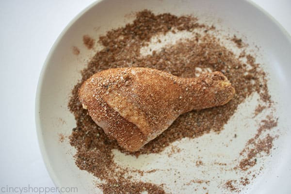 Chicken rubbed with spice mix