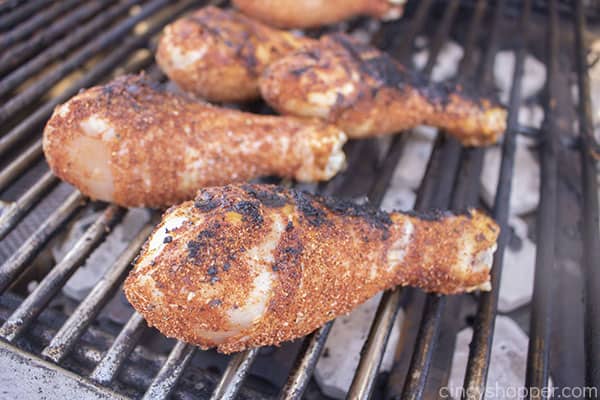 Seared barbeque flavored chicken on the grill