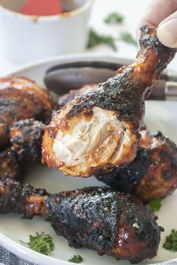 BBQ Chicken Legs with bite