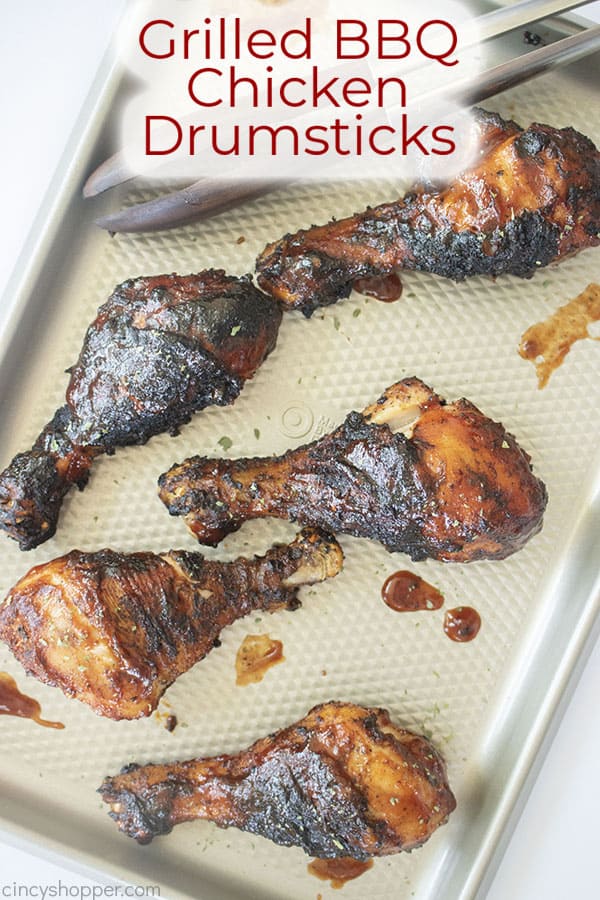 Text on image Grilled BBQ Chicken Drumsticks
