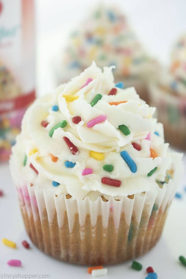 Homemade Birthday cupcakes with sprinkles