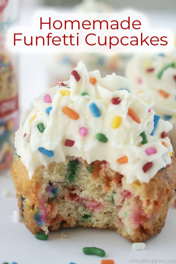 Text on image Homemade Funfetti Cupcakes