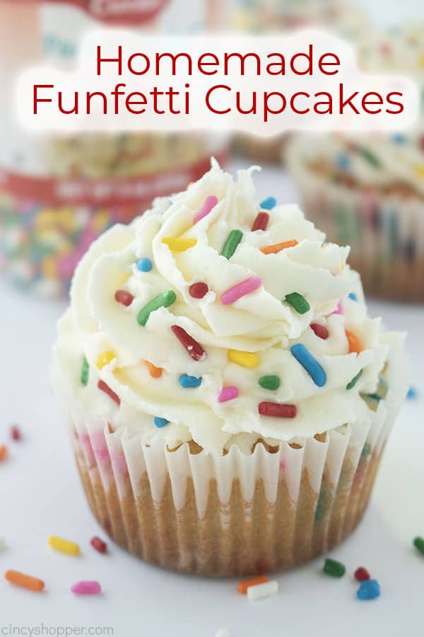 Text on image Homemade Funfetti Cupcakes