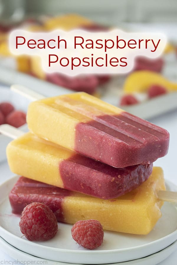 Text on image Peach Raspberry Popsicles