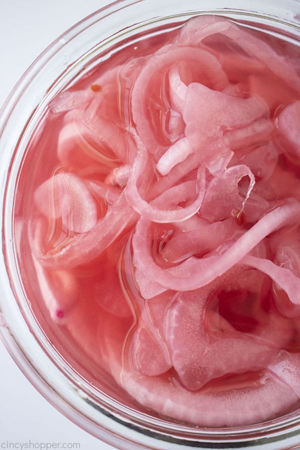 Pickled Red Onions in a jar