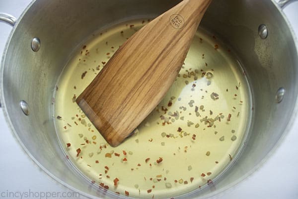 Pickling spices in a saucepan