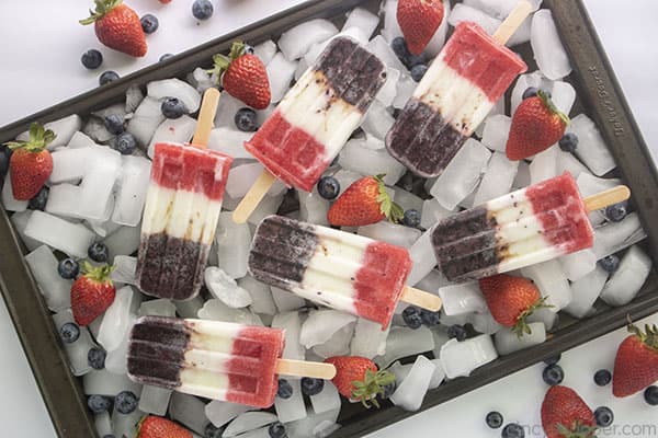 Red White and Blue Popsicles (Healthy Homemade Popsicles) Recipe