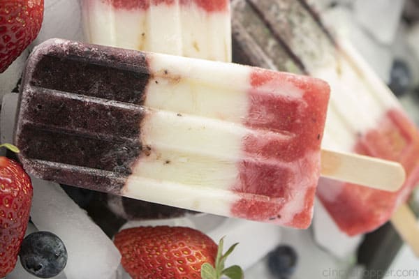 Layered popsicles on ice
