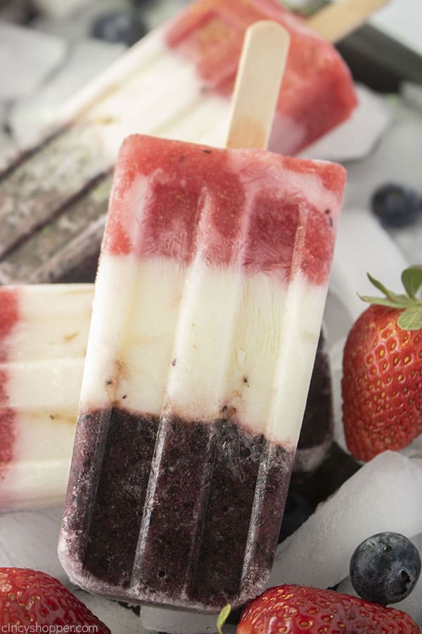 Red White and Blue Popsicles (Healthy Homemade Popsicles) Recipe