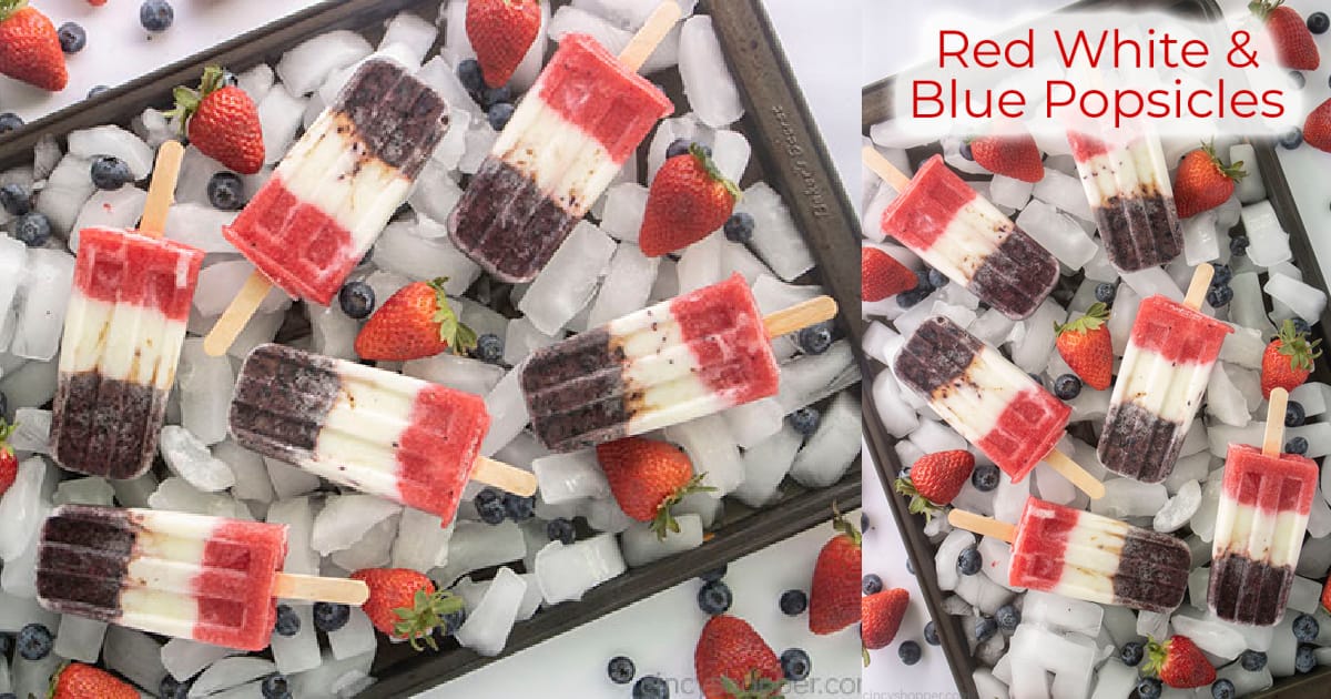 Red White and Blue Popsicles (Healthy Homemade Popsicles) Recipe - The  Cookie Rookie®