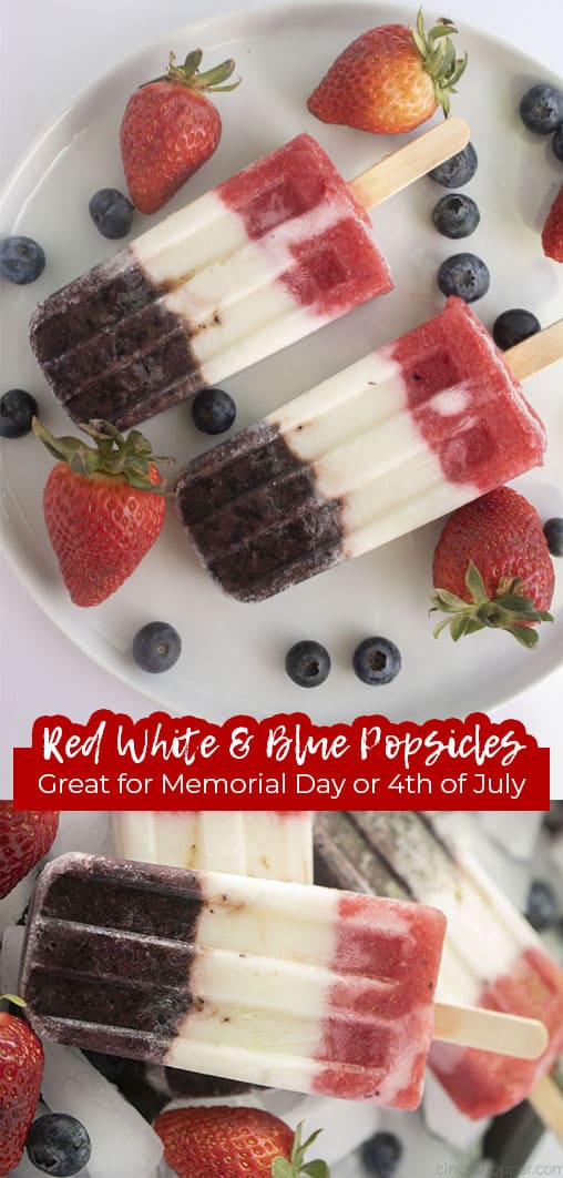 Long pin collage Red White and Blue Popsicles Great for Memorial Day or 4th of July