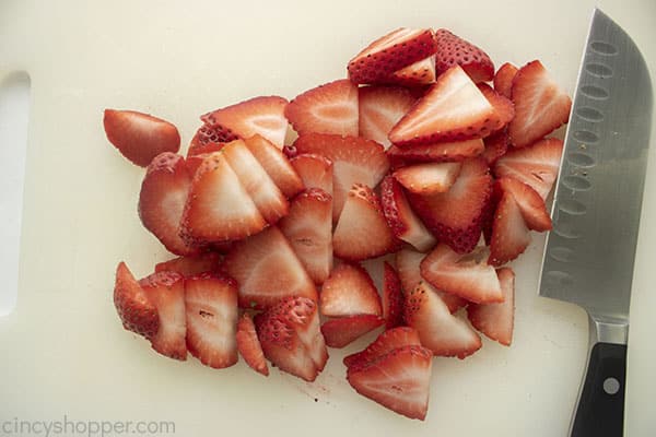 Sliced strawberries