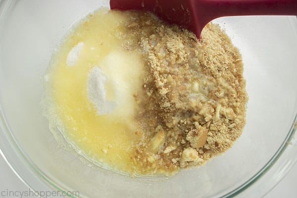 Butter and sugar added to cookie crumbs