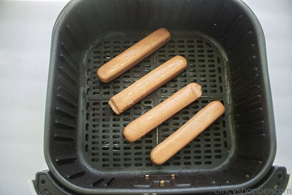 Hot dogs in an air fryer