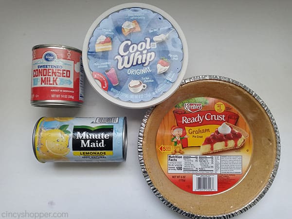 Ingredients for Frozen Lemonade Pie