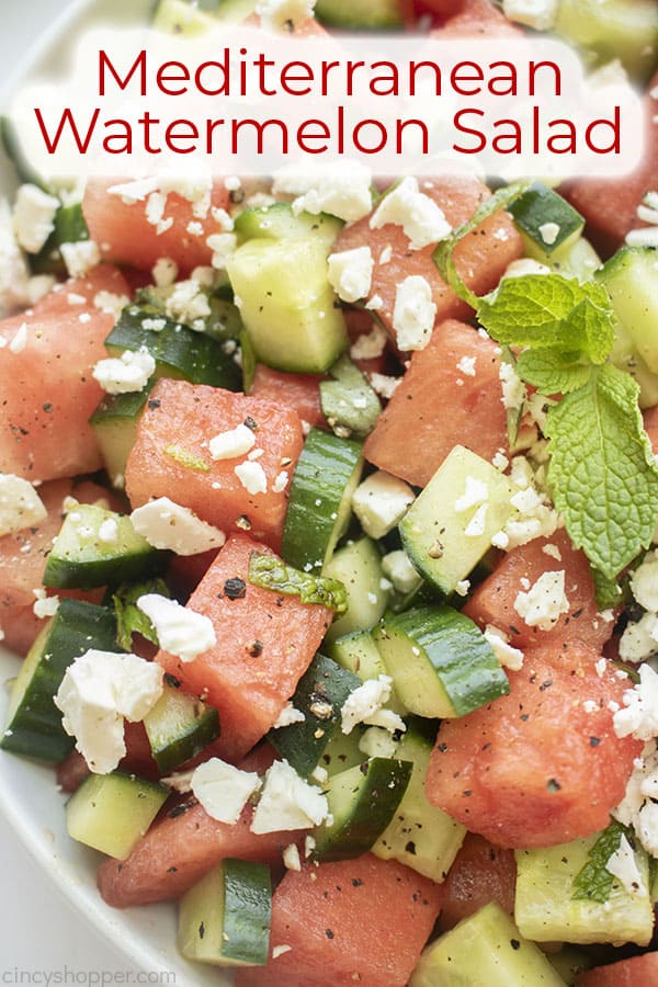 Text on image Mediterranean Watermelon Salad