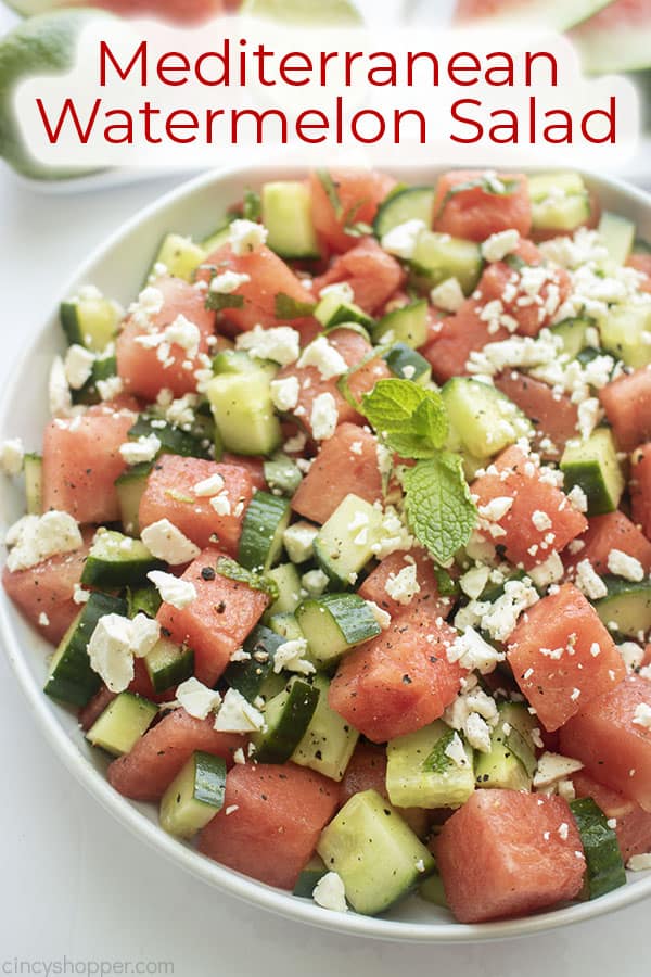 Text on image Mediterranean Watermelon Salad