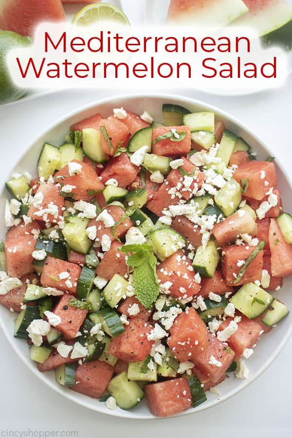 Text on image Mediterranean Watermelon Salad