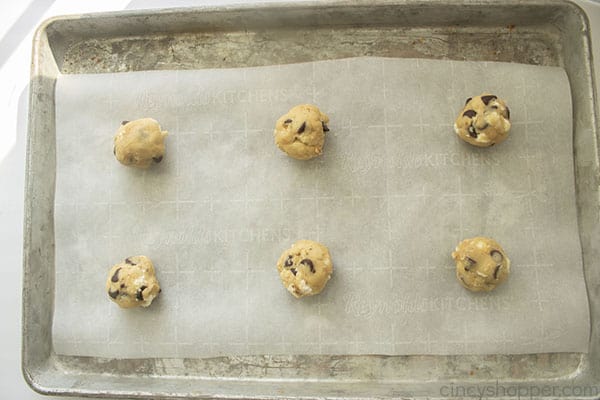 S'mores Cookie dough on parchment paper