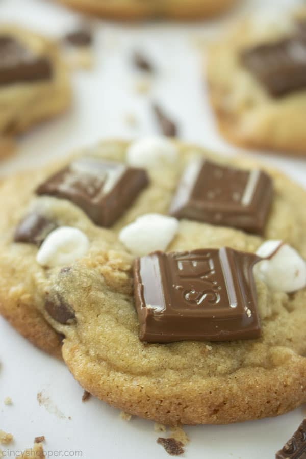 closeup of Smores Cookies