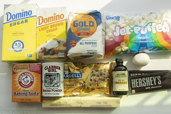 Ingredients for Smores Cookies