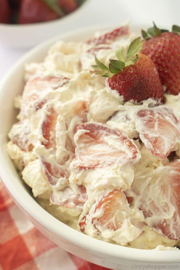 Strawberry Cheesecake Salad in a bowl