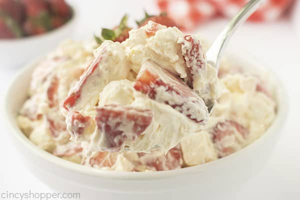 Strawberry Salad on a spoon