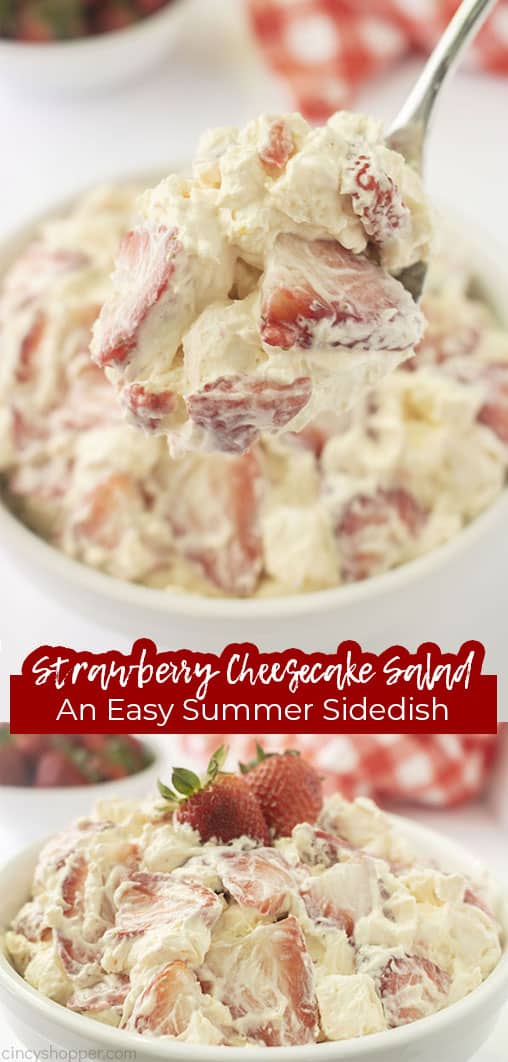 Long pin collage Strawberry Cheesecake Salad An Easy Summer Side Dish