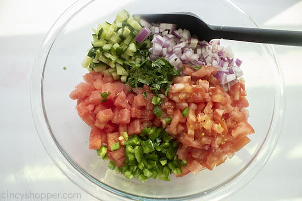 Fresh salsa ingredients in a bowl