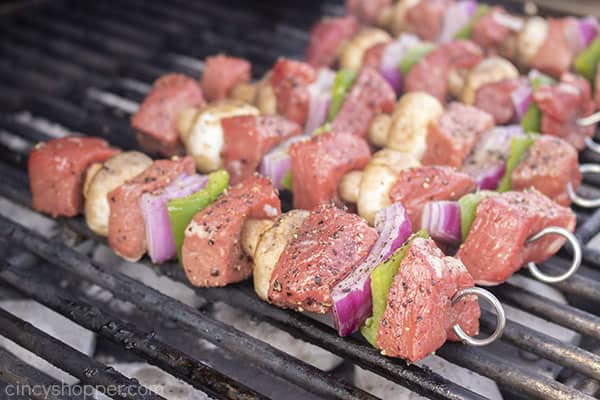 Beef Kebabs on the grill