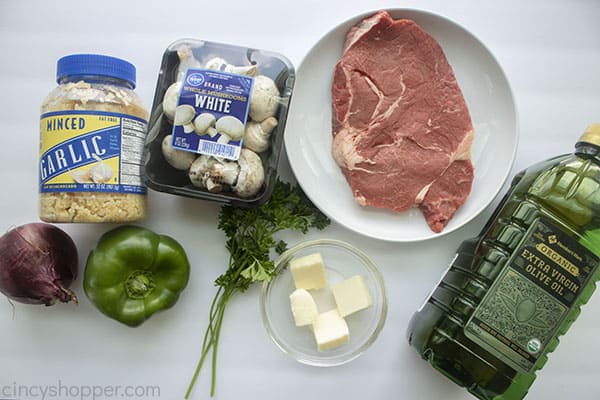 Ingredients for steak kebabs