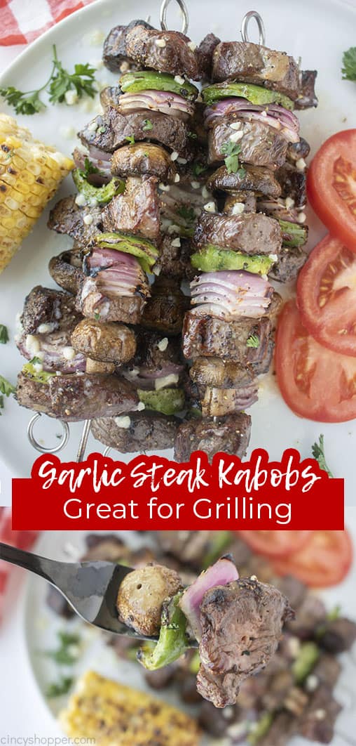 Long pin text Grilled Steak Kabobs Great for Grilling