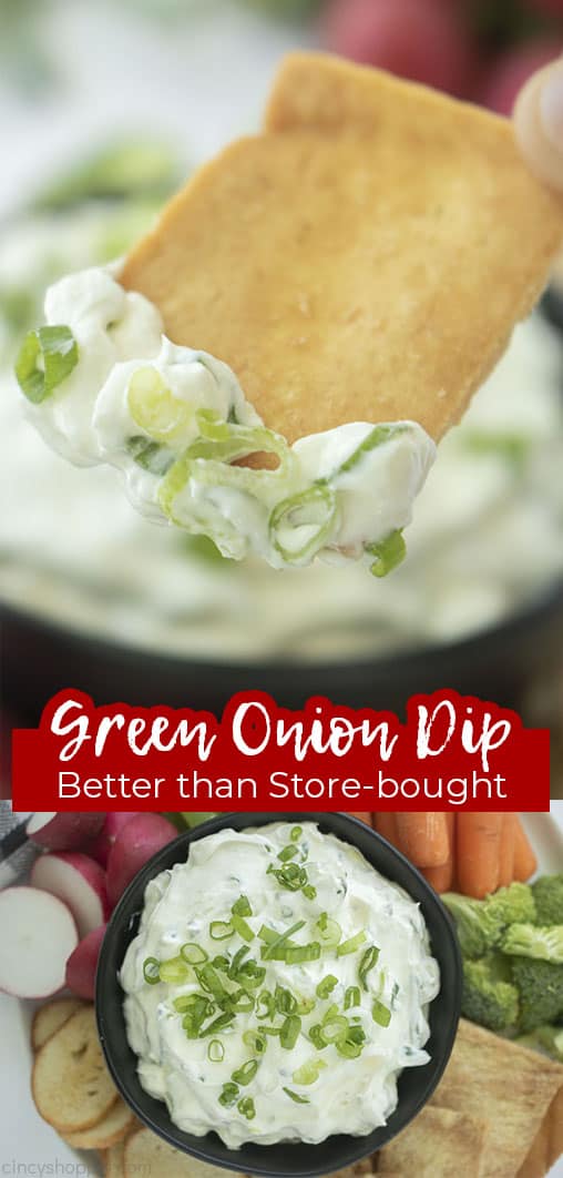 Long pin collage Green Onion Dip Better than Store-Bought