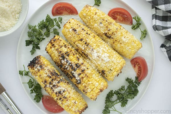 Parmesan corn on a plate