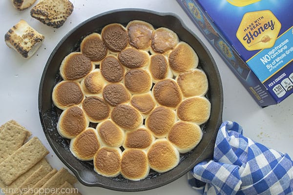 Pan with hot S'mores dip