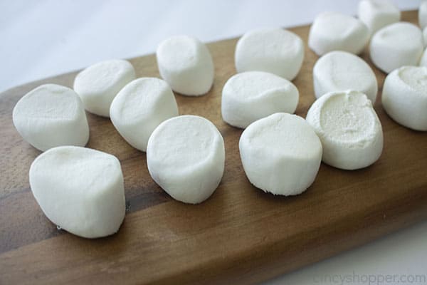 Marshmallows cut in half