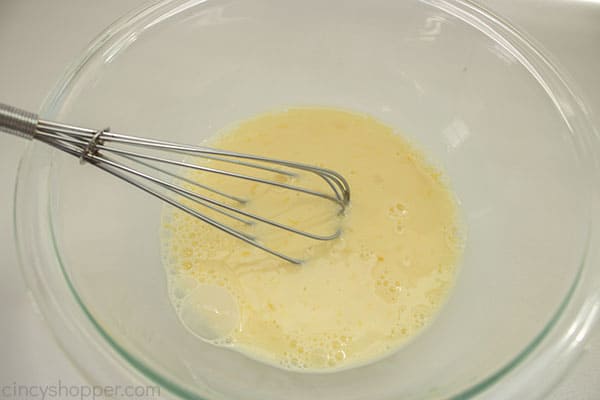 Whisked egg and milk mixture