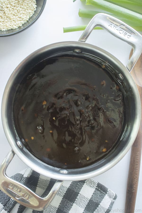 Teriyaki Sauce in a small pan
