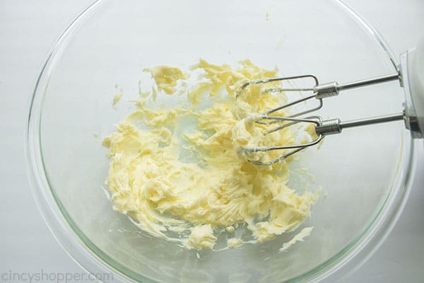 Creamed butter in a bowl