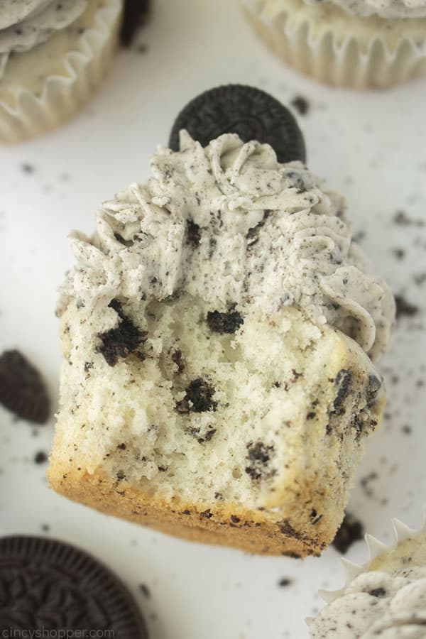 Cookies and Cream Cupcake with bite