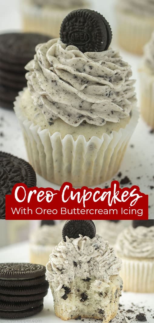 Long pin Oreo Cupcakes with Oreo Buttercream Icing