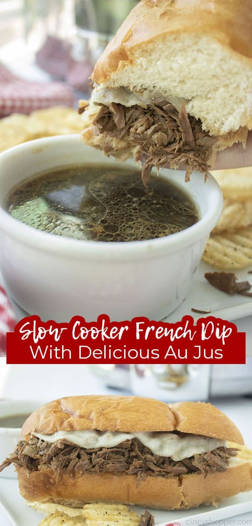 Long pin Slow Cooker French Dip with Delicious Au Jus