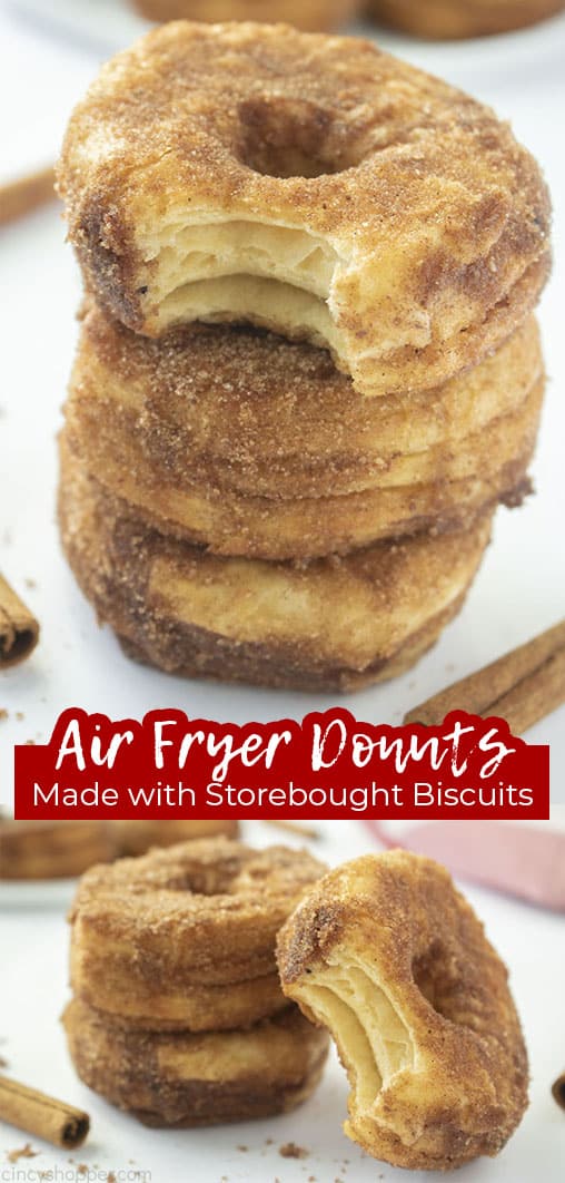 Long pin Air Fyer Donuts Made with Store-Bought Biscuits