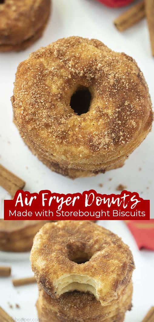 Long pin Air Fryer Donuts Made with Store-Bought Biscuits