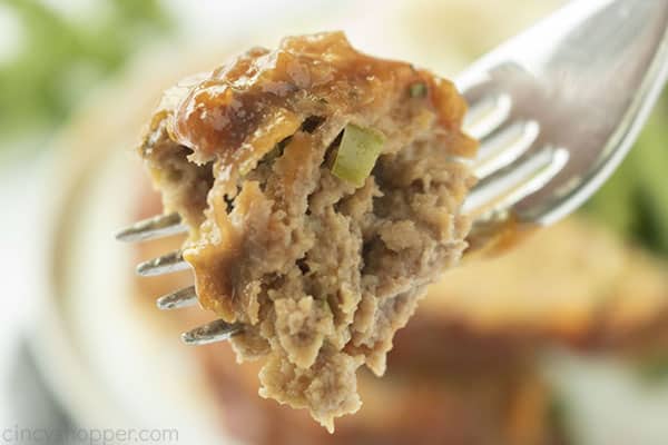 Copycat Cracker Barrel Meatloaf on a fork