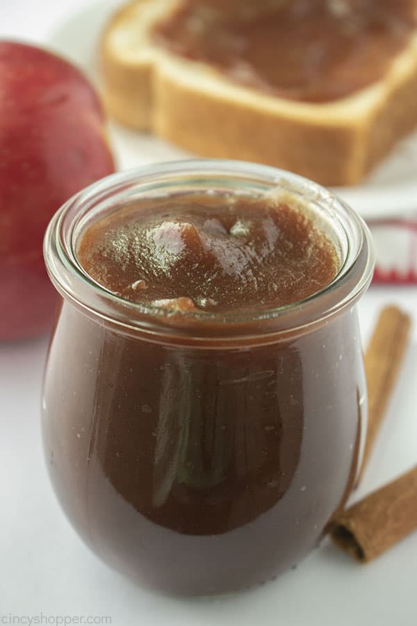 Slow Cooker Apple Butter in a jar