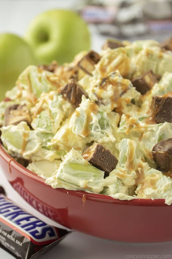 Snickers Salad in a bowl