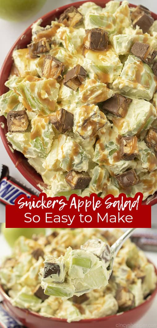 Long pin Snickers Apple Salad So Easy to Make